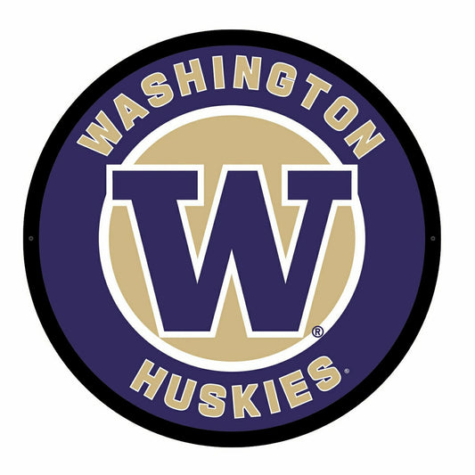 Team Sports America Recommended - LED Wall Decor, Round, University of Washington