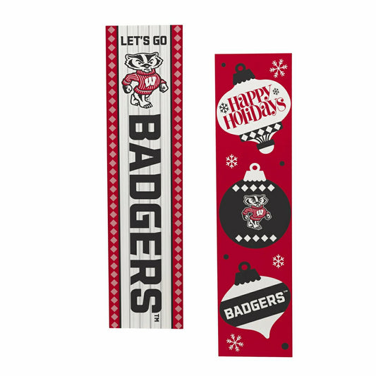 Team Sports America Best Seller - 47" Double Sided Leaner, University of Wisconsin-Madison, Christmas