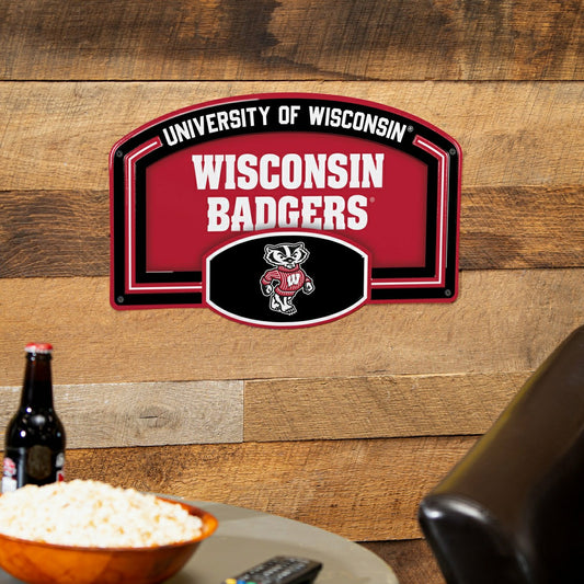 Team Sports America Everyday - University of Wisconsin-Madison USA Embossed Steel Wall Sign, 11" x 17