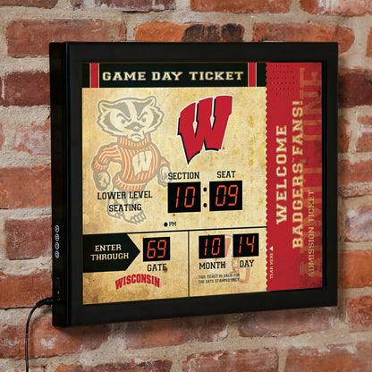 Team Sports America Classic - Scoreboard Wall Clock, Wisconsin