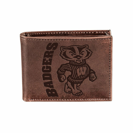 Team Sports America Recommended - University of Wisconsin-Madison, Bi-Fold Wallet, Brown, CH, 100% Genui