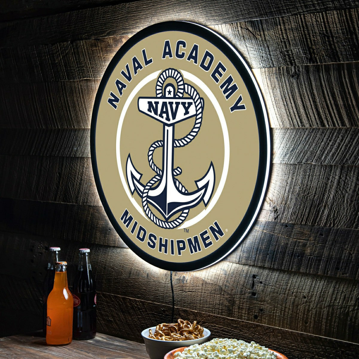 Team Sports America Signature - LED Wall Decor, Round, US Naval Academy