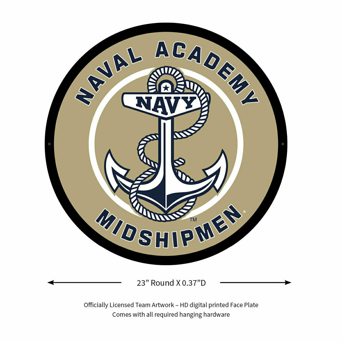 Team Sports America Signature - LED Wall Decor, Round, US Naval Academy