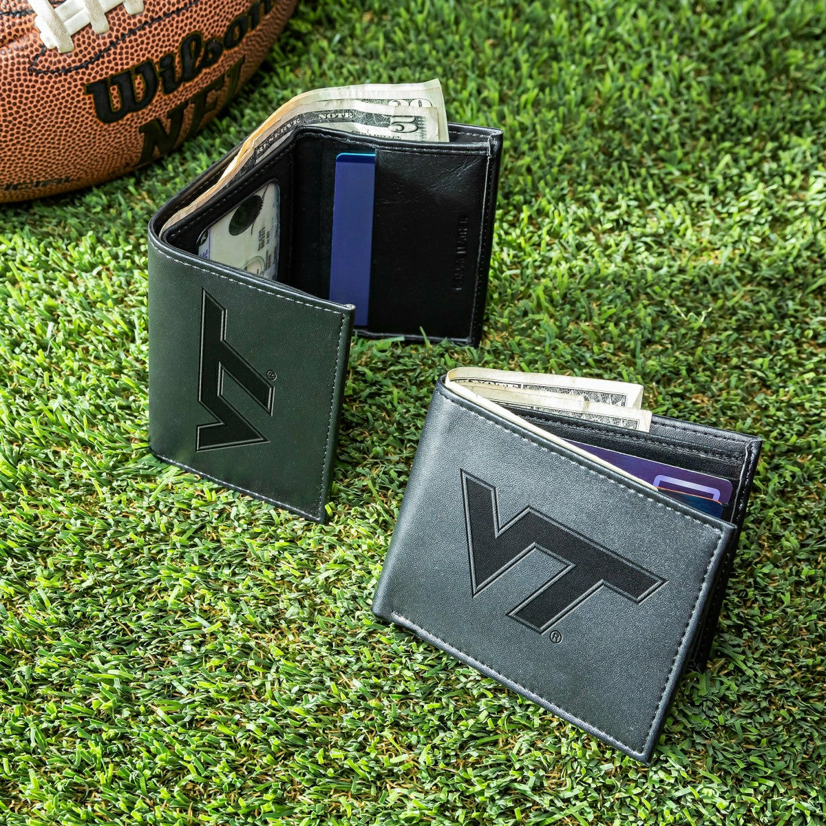 Team Sports America Signature - Virginia Tech, Bi-Fold and Tri-Fold Wallet Gift Set, Black