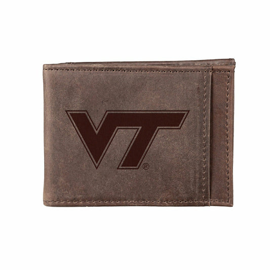 Team Sports America Trending - Front Pocket Wallet w/ RFID Blocking, Virginia Tech, Brown