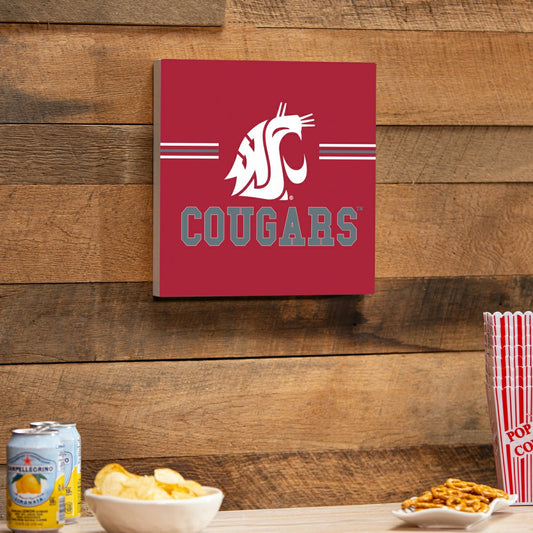 Team Sports America Essential - Washington State University Wood Wall Sign, 12x12