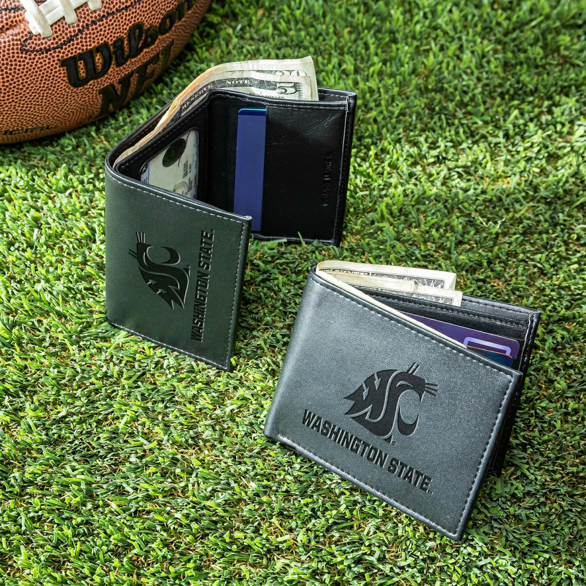 Team Sports America Classic - Washington State University, Bi-Fold and Tri-Fold Wallet Gift Set, Bla