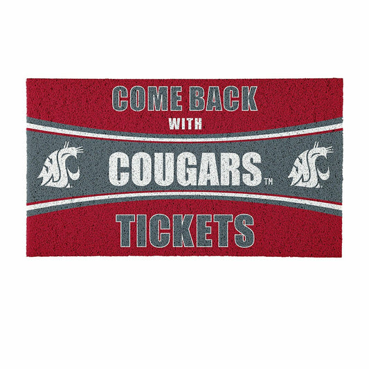 Team Sports America Essential - 28" x 16" PVC Trapper Mat, Come Back with Tickets, Washington State Un