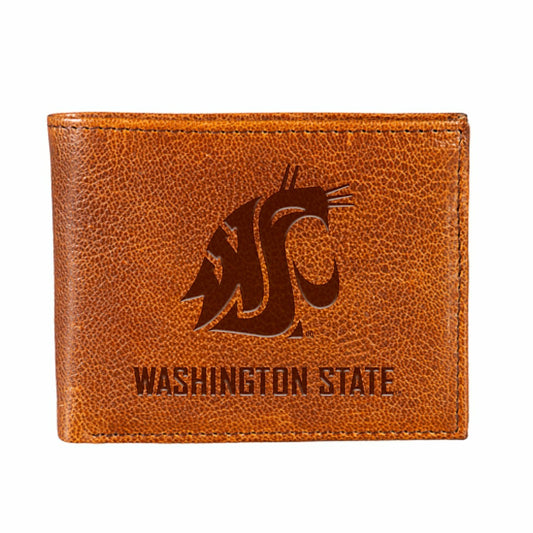 Team Sports America Best Seller - Washington State University, Embossed 100% Genuine Tumbled Leather Pas