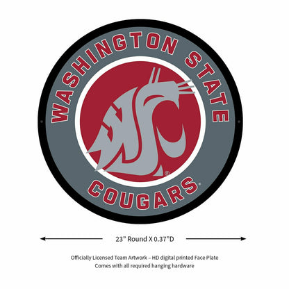 Team Sports America Exclusive - LED Wall Decor, Round, Washington State University