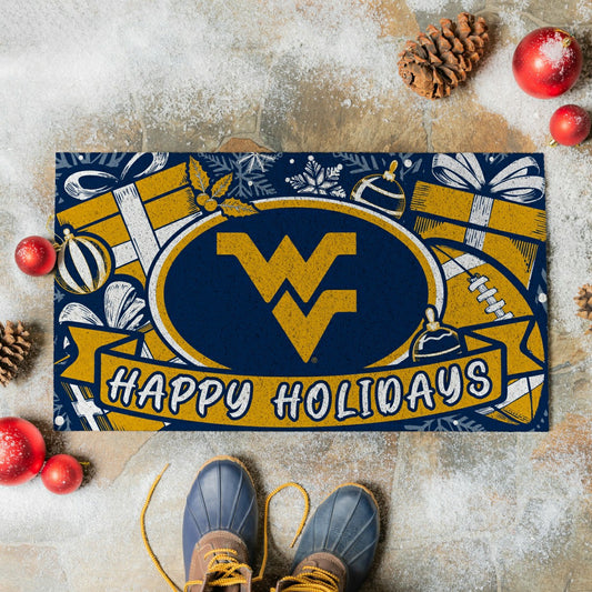 Team Sports America Trending - West Virginia University Holiday PVC Mat, 28"x16"