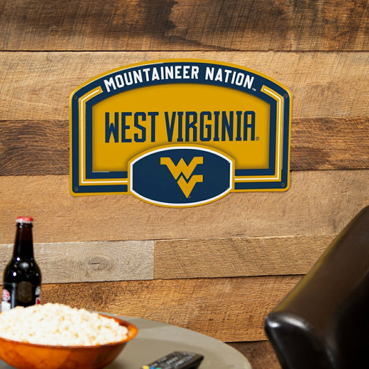 Team Sports America Best Seller - West Virginia University USA Embossed Steel Wall Sign, 11" x 17"