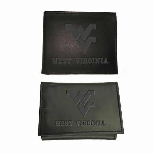 Team Sports America Recommended - West Virginia University, Bi-Fold and Tri-Fold Wallet Gift Set, Black