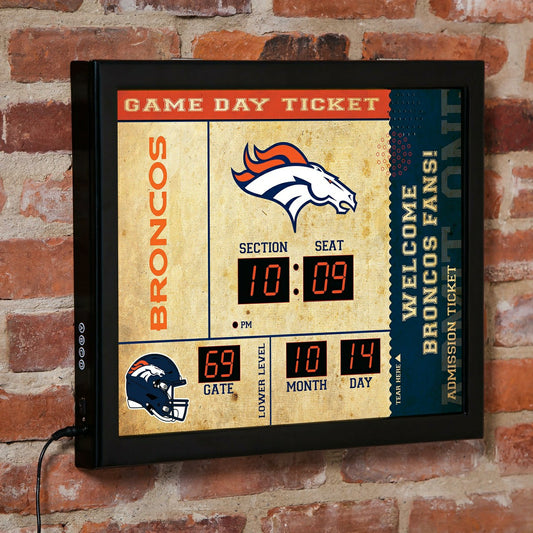 Team Sports America Trending - Scoreboard Wall Clock, Denver Broncos