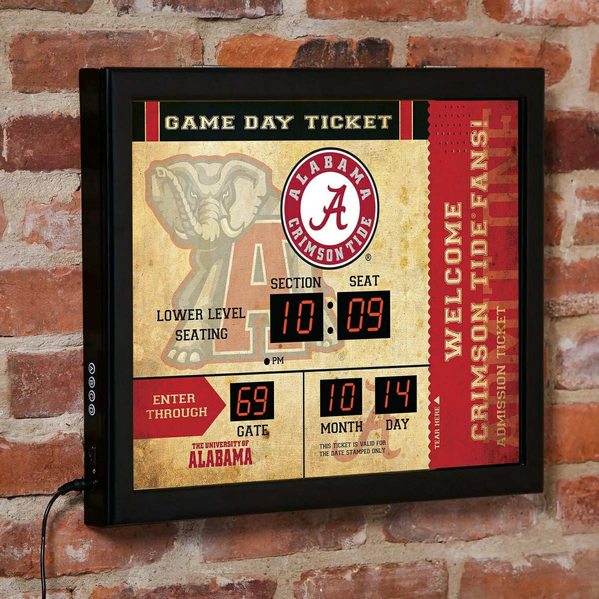 Team Sports America Exclusive - Scoreboard Wall Clock, Alabama