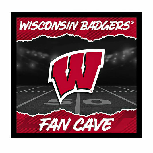 Team Sports America Signature - University of Wisconsin-Madison 23"H x 23"L LED Wall Decor, Edgelite,