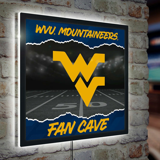 Team Sports America Trending - West Virginia University 23"H x 23"L LED Wall Decor, Edgelite, Square