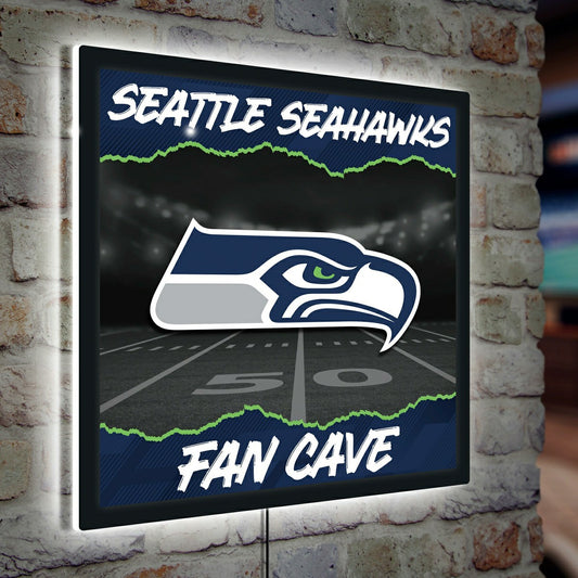 Team Sports America Recommended - Seattle Seahawks 23"H x 23"L LED Wall Decor, Edgelite, Square