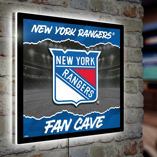 Team Sports America Exclusive - New York Rangers 23"H x 23"L LED Wall Decor, Edgelite, Square