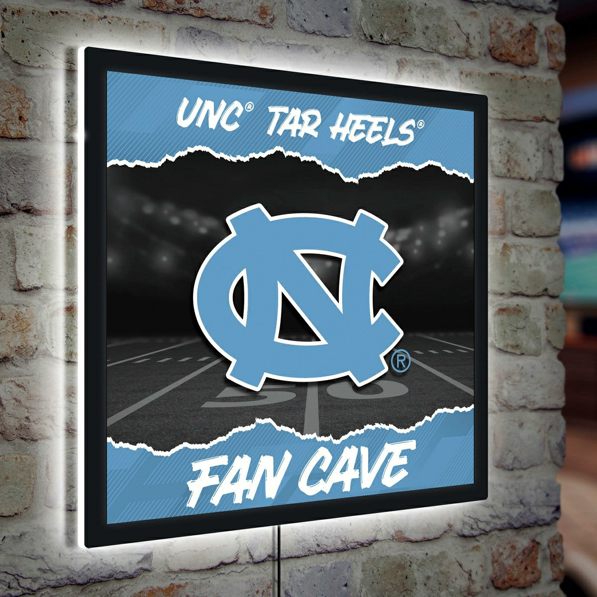Team Sports America Everyday - University of North Carolina 23"H x 23"L LED Wall Decor, Edgelite, Squ