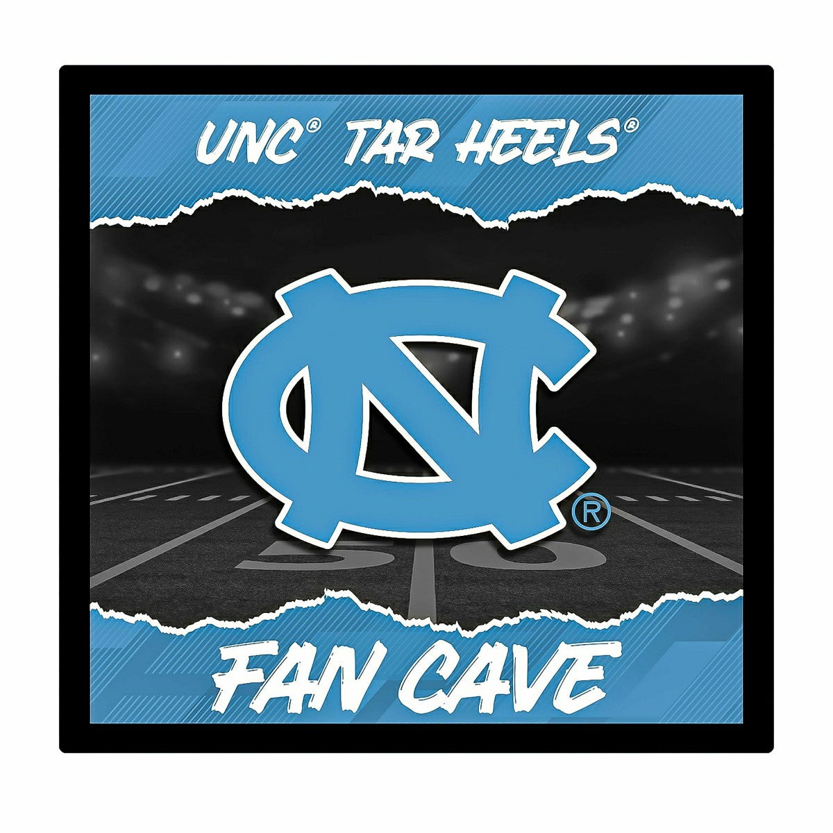 Team Sports America Everyday - University of North Carolina 23"H x 23"L LED Wall Decor, Edgelite, Squ