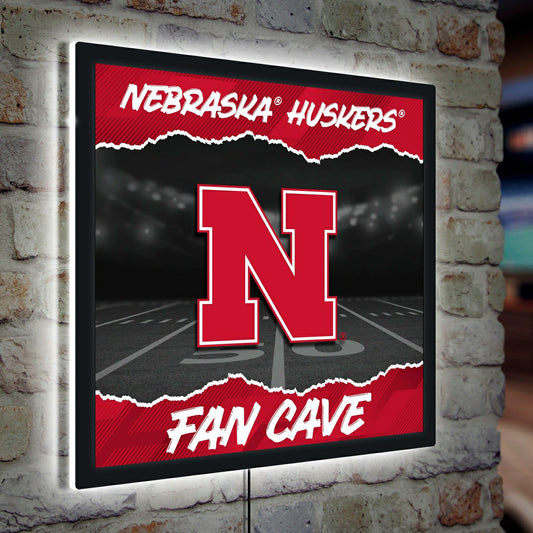 Team Sports America Value - University of Nebraska 23"H x 23"L LED Wall Decor, Edgelite, Square