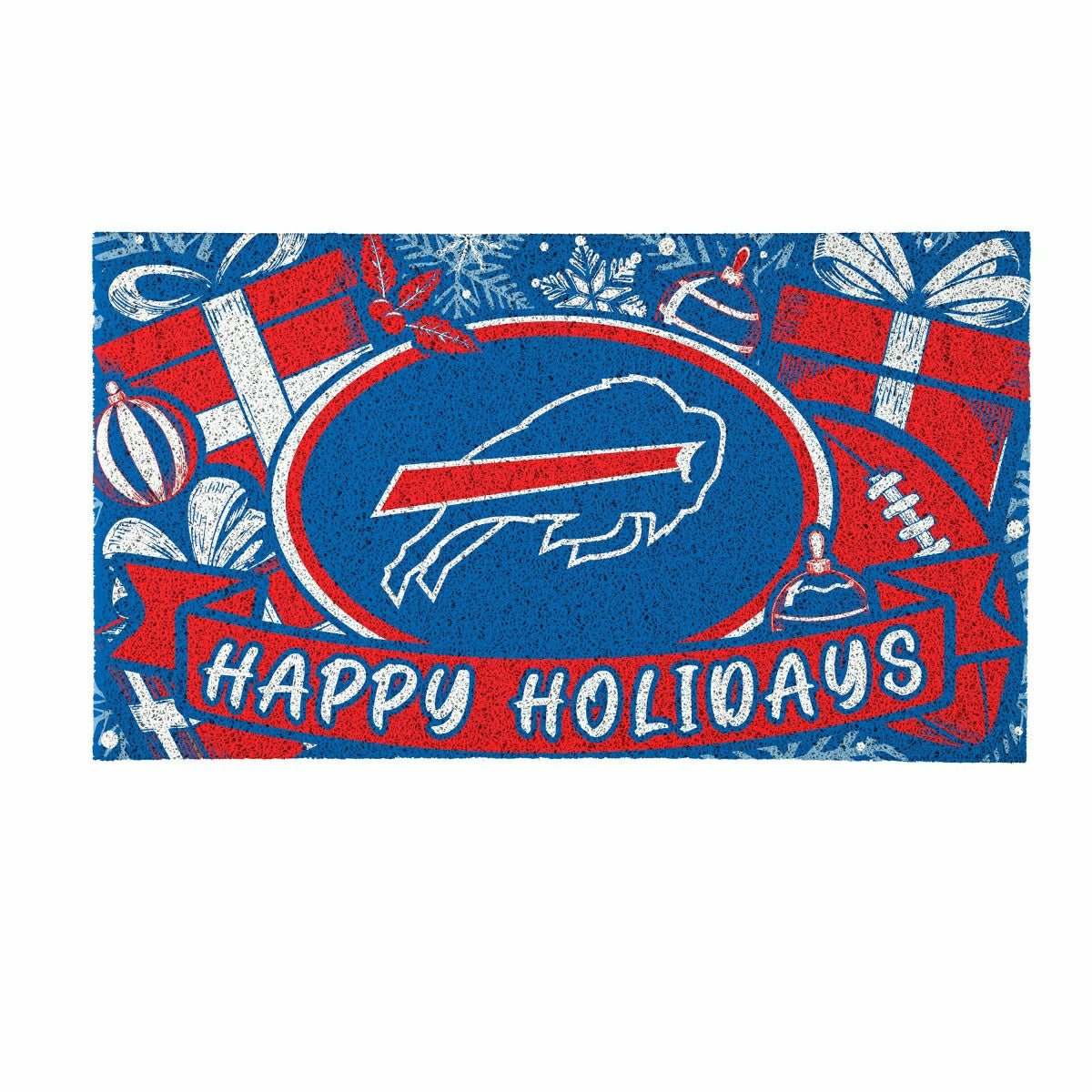 Team Sports America Recommended - Buffalo Bills Holiday PVC Mat, 28"x16"
