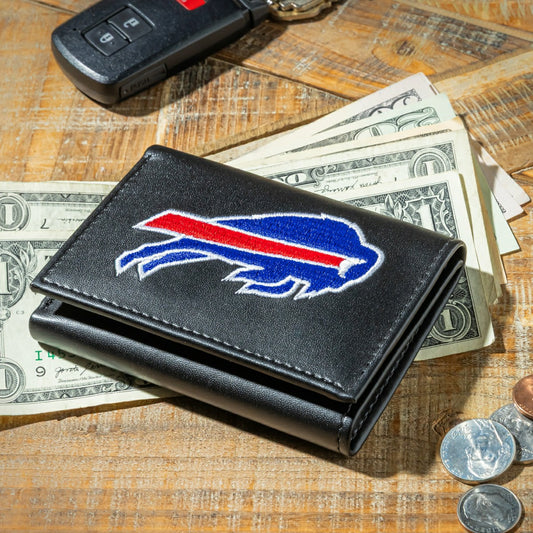 Team Sports America Classic - Buffalo Bills Black Tri-Fold Embroidered Wallet