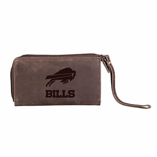Team Sports America Exclusive - Wristlet Wallet, Brown, Buffalo Bills