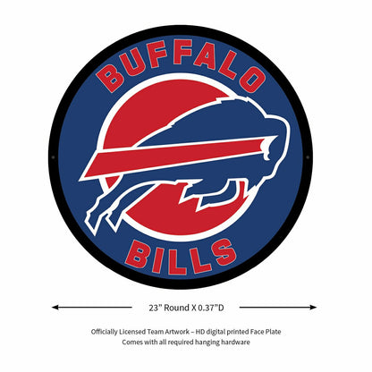 Team Sports America Signature - LED Wall Decor, Round, Buffalo Bills