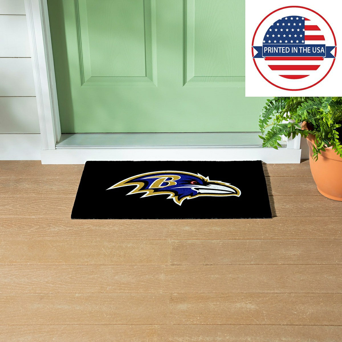 Team Sports America Exclusive - Full Color PVC Mat, 16" x 28", Baltimore Ravens