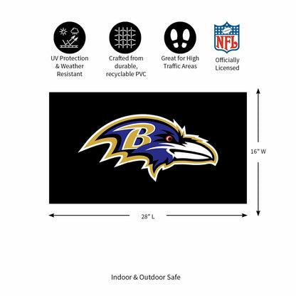 Team Sports America Exclusive - Full Color PVC Mat, 16" x 28", Baltimore Ravens