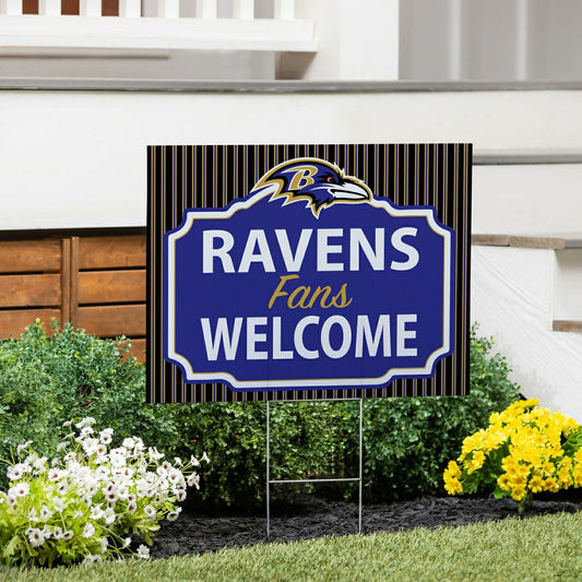 Team Sports America Value - Baltimore Ravens Coroplast Yard Sign, "Fans Welcome"