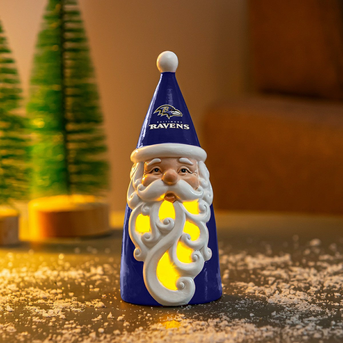 Team Sports America Recommended - Baltimore Ravens Santa LED Statuary, 8"