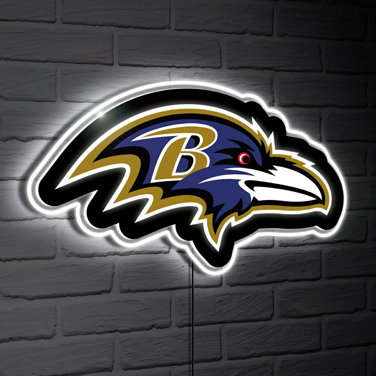 Team Sports America Classic - Baltimore Ravens LED Wall Decor, Glazelite, Logo