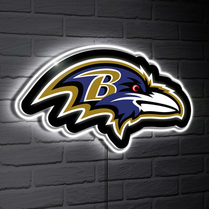Team Sports America Classic - Baltimore Ravens LED Wall Decor, Glazelite, Logo