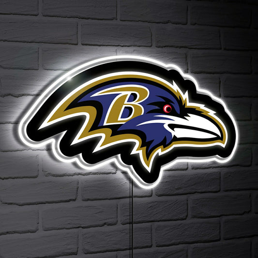 Team Sports America Classic - Baltimore Ravens LED Wall Decor, Glazelite, Logo