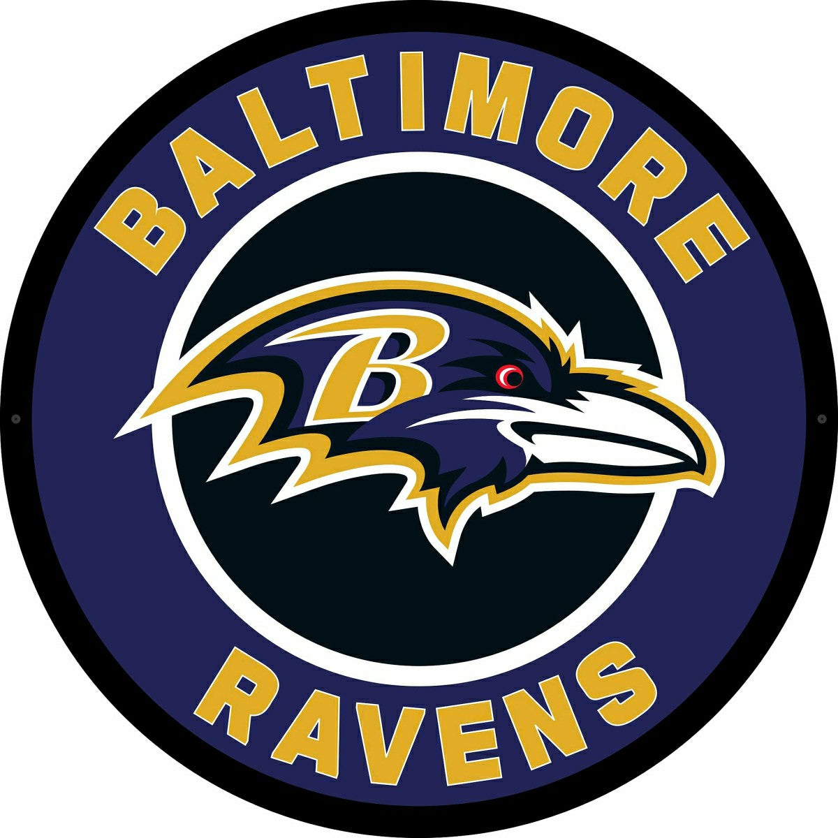 Team Sports America Everyday - LED Wall Decor, Round, Baltimore Ravens