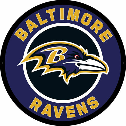 Team Sports America Everyday - LED Wall Decor, Round, Baltimore Ravens