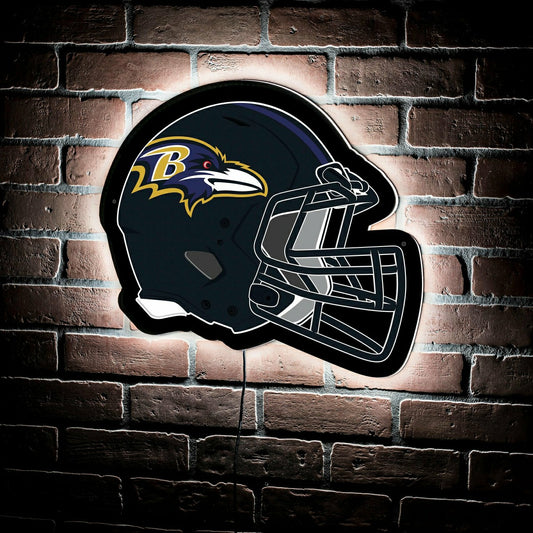 Team Sports America Best Seller - LED Wall Decor, Helmet, Baltimore Ravens
