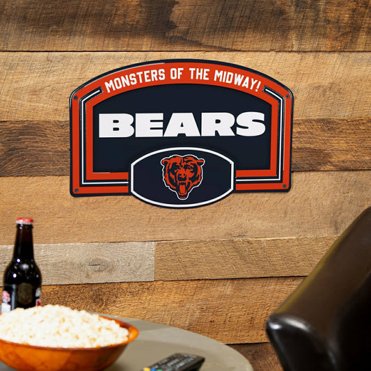 Team Sports America Essential - Chicago Bears USA Embossed Steel Wall Sign, 11" x 17"