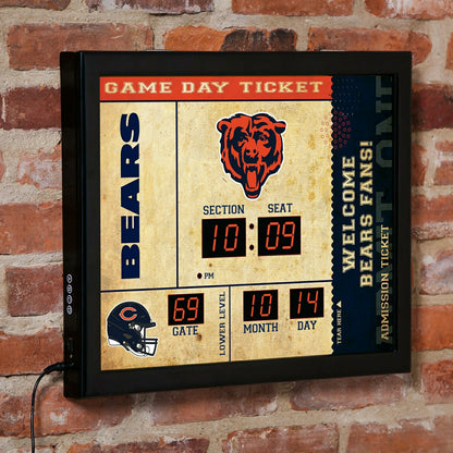 Team Sports America Essential - Scoreboard Wall Clock, Chicago Bears