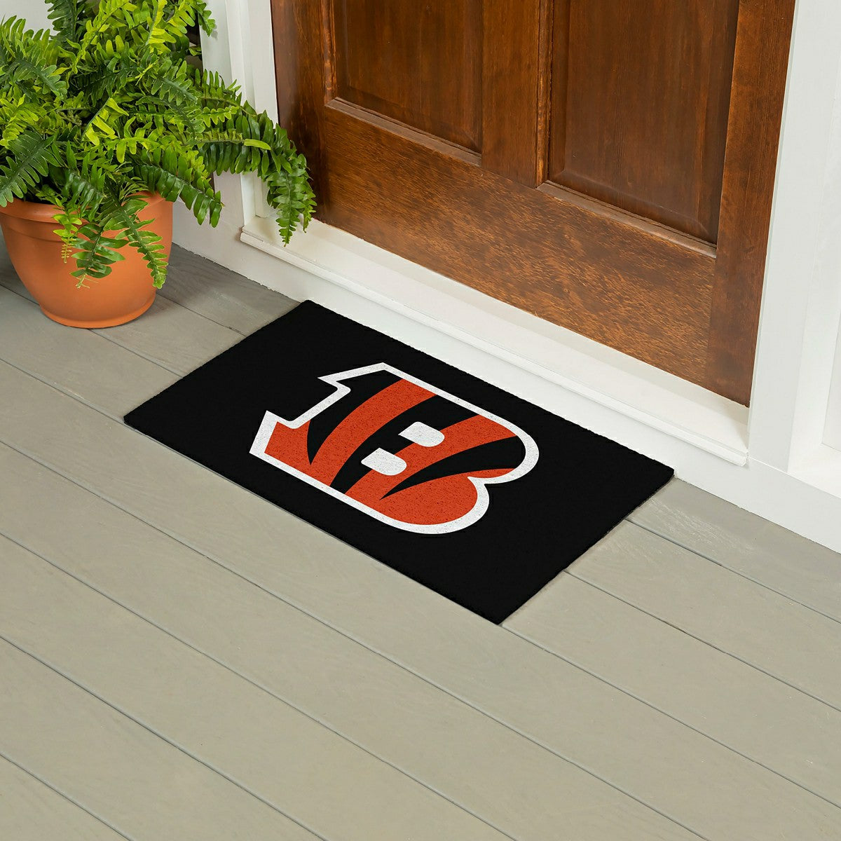 Team Sports America Essential - Full Color PVC Mat, 16" x 28", Cincinnati Bengals