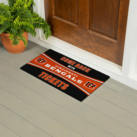 Team Sports America Best Seller - 28" x 16" PVC Trapper Mat, Come Back with Tickets, Cincinnati Bengals