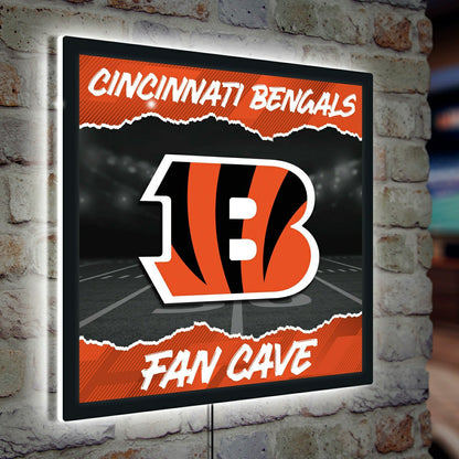 Team Sports America Value - Cincinnati Bengals 23"H x 23"L LED Wall Decor, Edgelite, Square