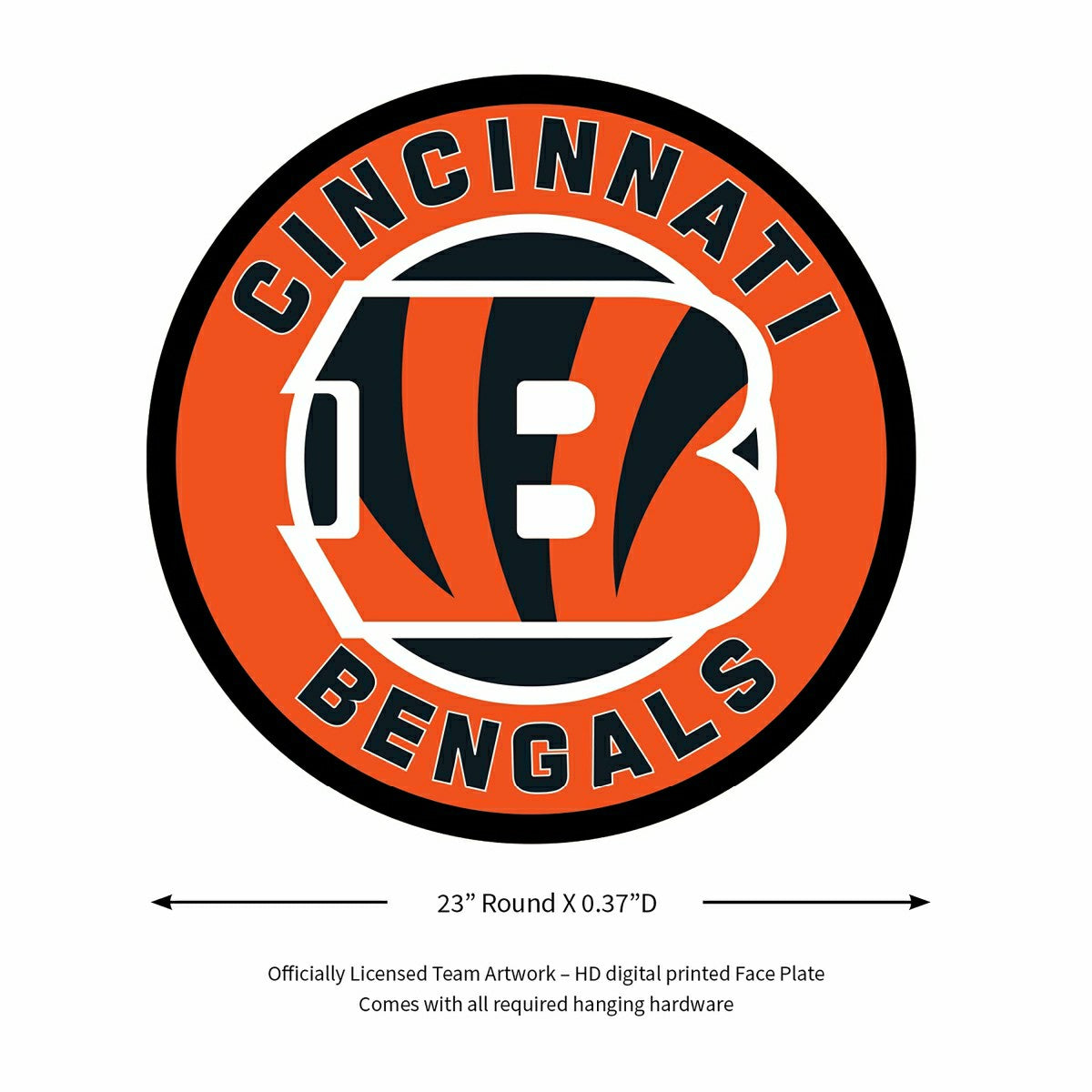 Team Sports America Signature - LED Wall Decor, Round, Cincinnati Bengals