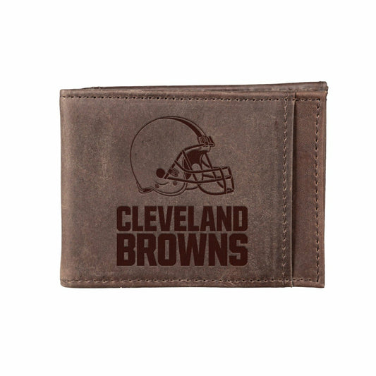 Team Sports America Exclusive - Front Pocket Wallet w/ RFID Blocking, Cleveland Browns, Brown