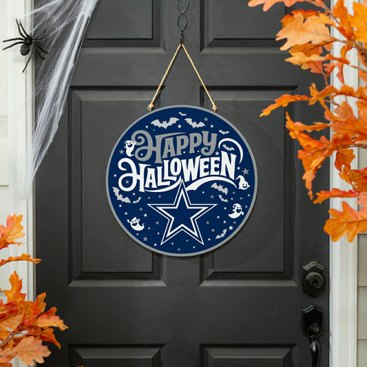 Team Sports America Everyday - Dallas Cowboys Halloween Round Door Décor with Hanging Rope, 18x18
