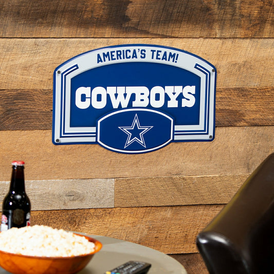 Team Sports America Best Seller - Dallas Cowboys USA Embossed Steel Wall Sign, 11" x 17"
