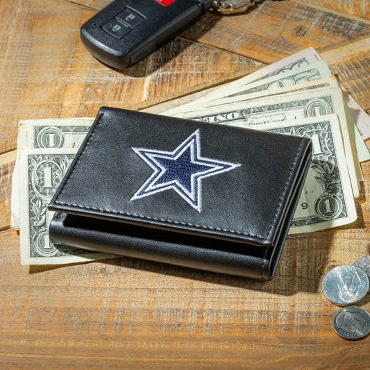 Team Sports America Value - Dallas Cowboys Black Tri-Fold Embroidered Wallet